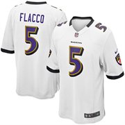 Baltimore Ravens #5 Joe Flacco White Jersey